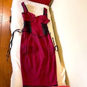NWOT LIP SERVICE burgundy pencil dress.